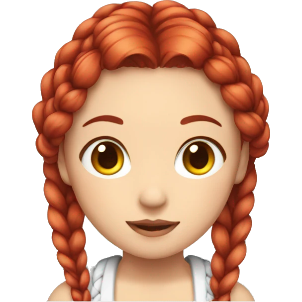 japaenese girl with red hair and braid hair emoji
