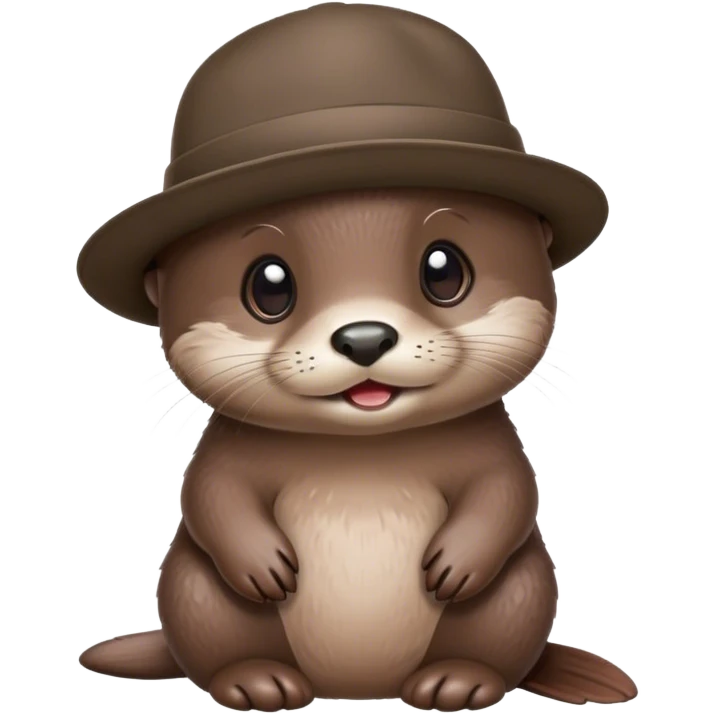 a baby otter wearing a hat emoji