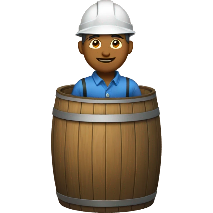 engineer in a wooden barrel emoji