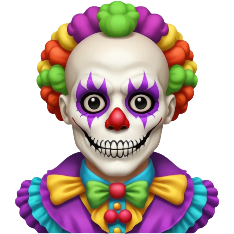 cute skeleton man clown with makeup emoji