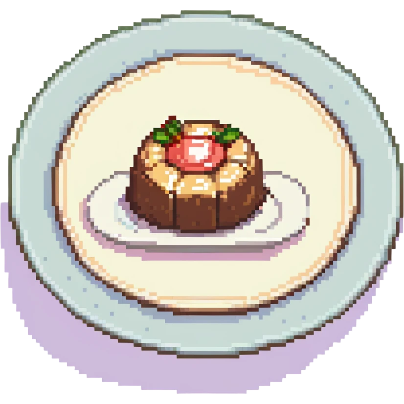 simple pudding dessert on a plate emoji