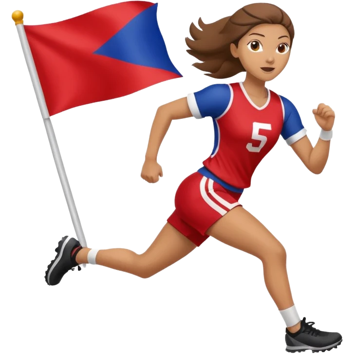 woman running with a flag football, athletic pose emoji