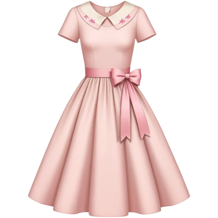 pale pink vintage dress with cross ribbon emoji