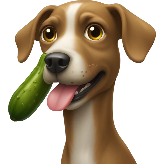 Dog sniffing pickle emoji