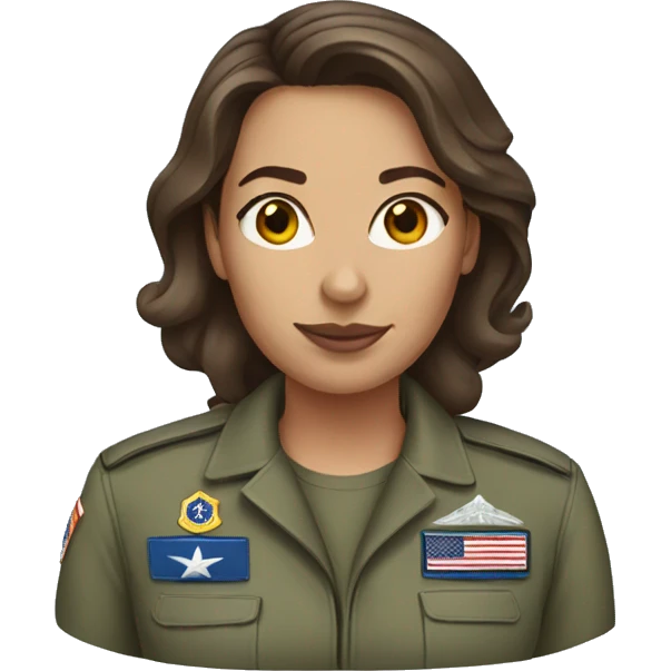 Air Force woman with brown hair emoji
