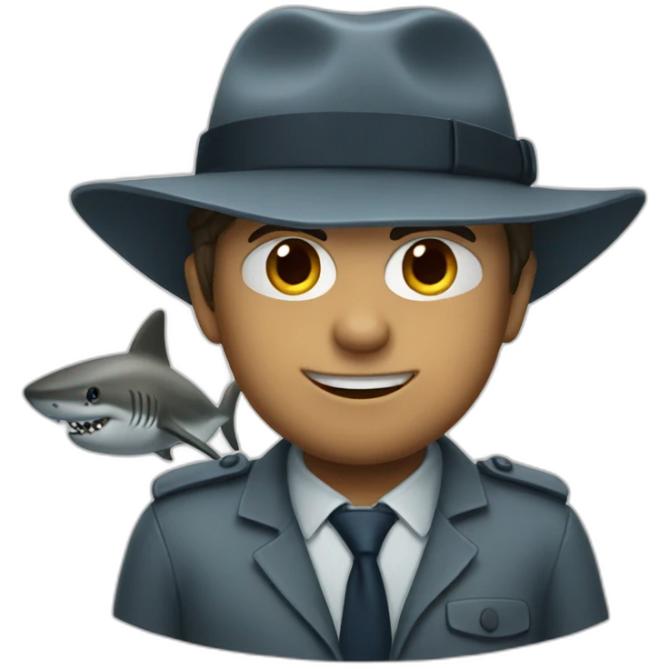 Shark detective emoji