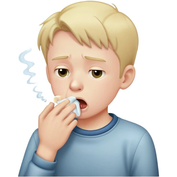 a boy coughing emoji
