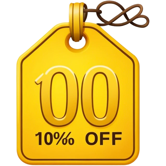 discount tag with ten percent off emoji