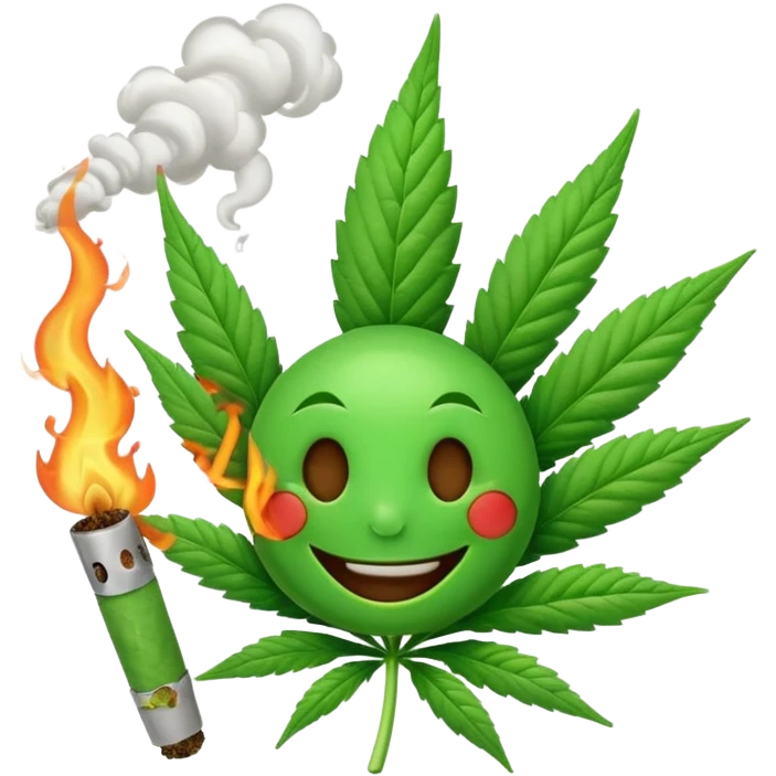 a marijuana joint with a happy face emoji