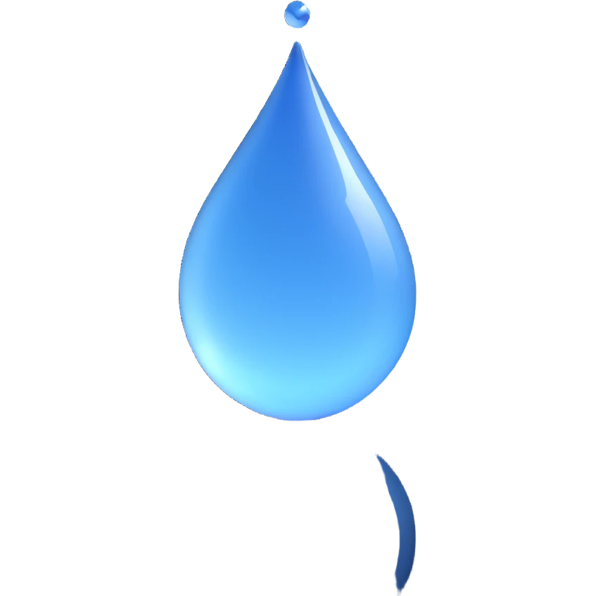realistic water drop with reflection emoji