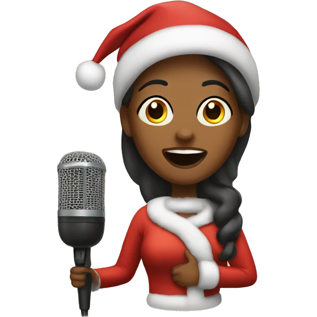 Woman singing Christmas songs emoji