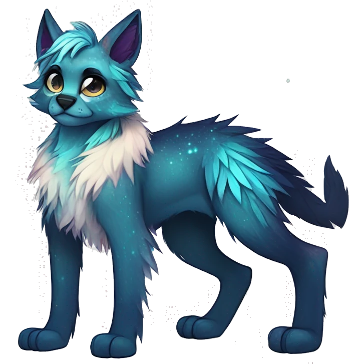 Cool cute Kawaii edgy fantasy animal sparkle fursona Fionbri creature by griffsnuff & LiLaiRa & Falvie full body emoji