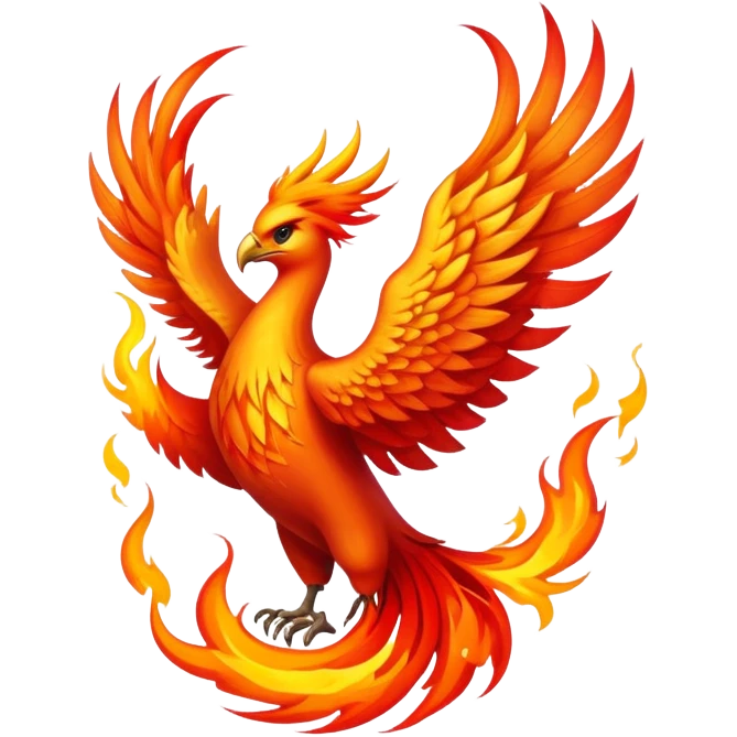 A phoenix rising from the ashes emoji