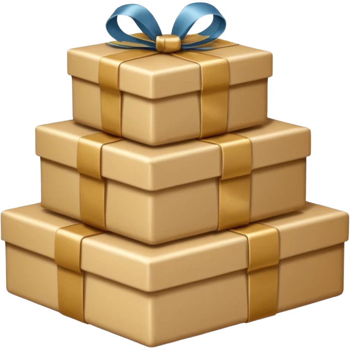 stacks of beautiful beige gifts emoji