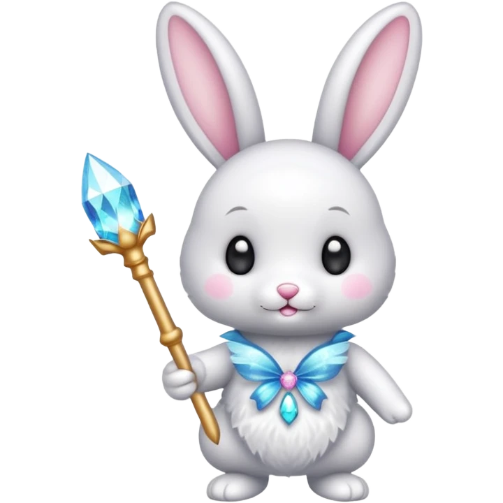 Fairy glitter bunny with wand  emoji