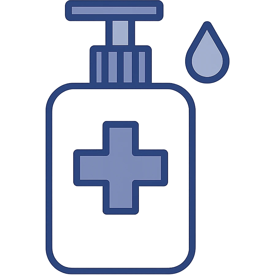 sanitizer bottle, simple, clear subject, no text emoji