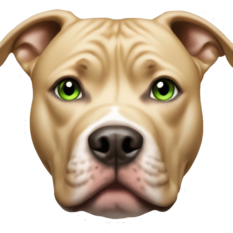 Blonde pitbull with green eyes  emoji