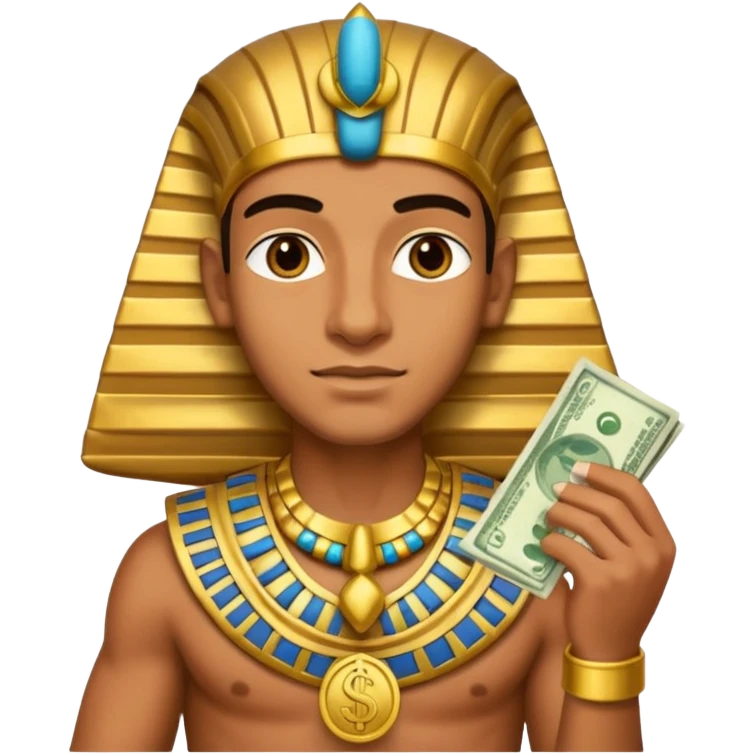 rich pharaon with money emoji