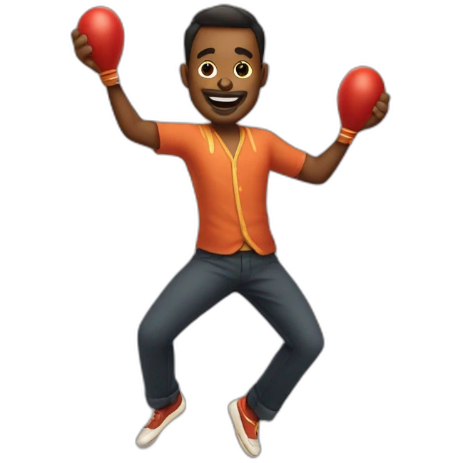 Man dancing with maracas emoji