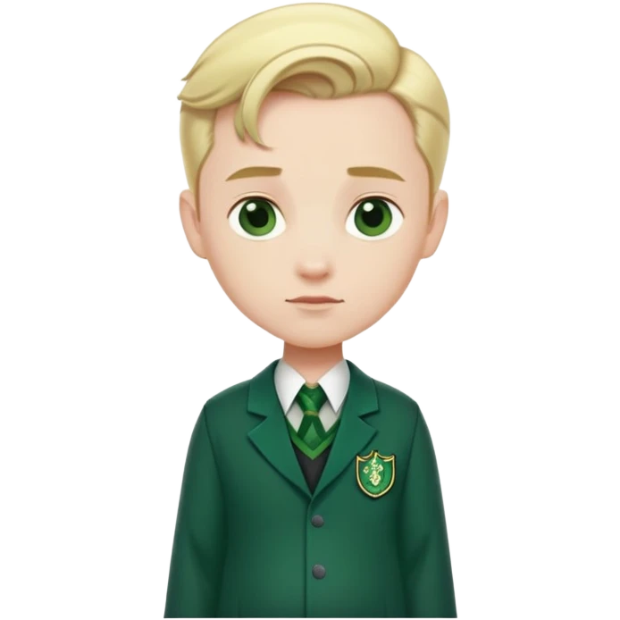 pregnant man in Slytherin uniform, pale skin, short blonde hair slicked back emoji