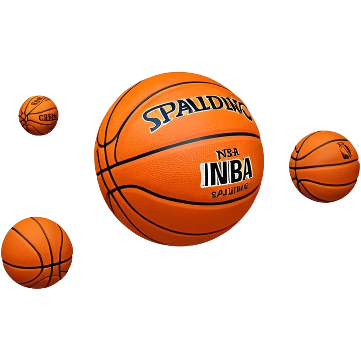 Ultra minimalist basketball in classic orange color with very tiny Spalding and NBA logos, extremely simple design with minimal details emoji