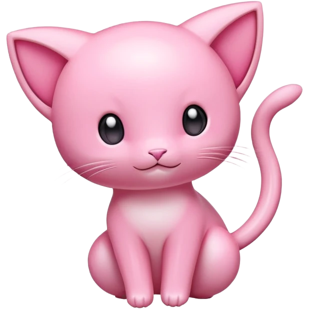 cute pink Mew Pokemon floating emoji