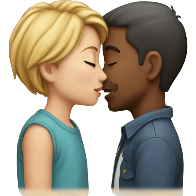 Boy and girl kissing emoji