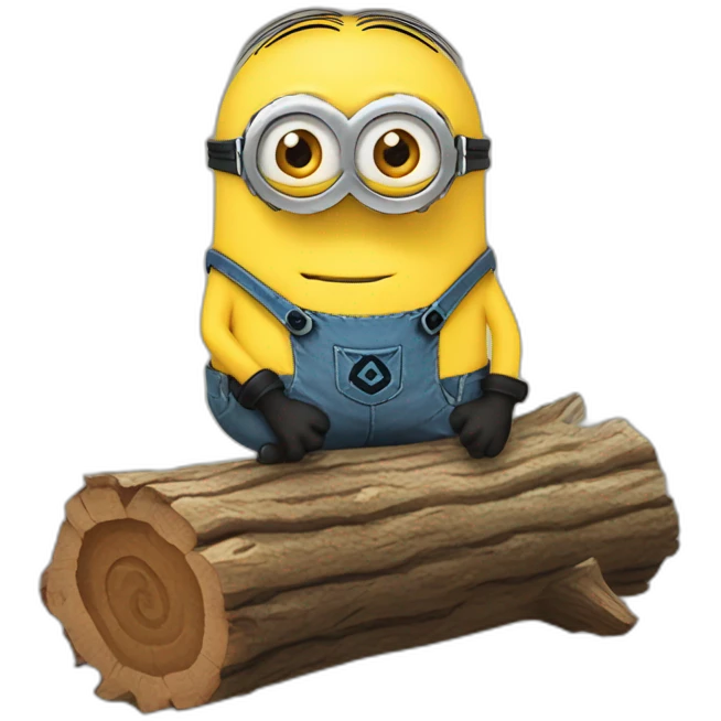 minion hugging log emoji