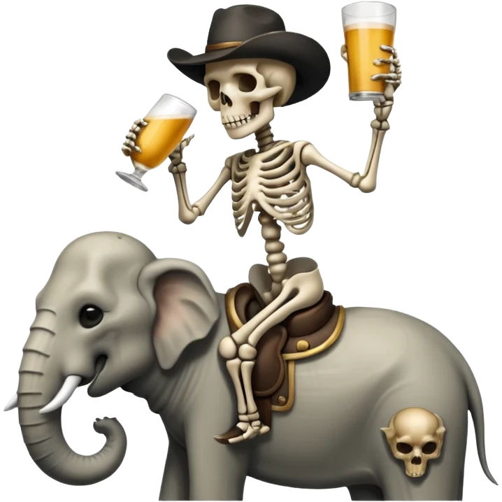 Skeleton Rider on elephant, Drinking. emoji