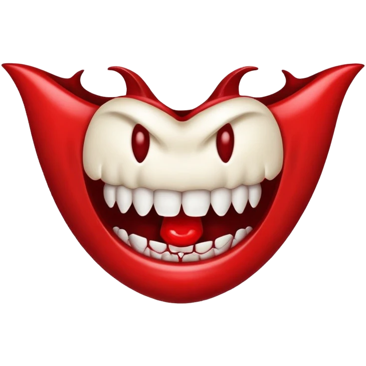 drool emoji drooling blood with vampire teeth emoji