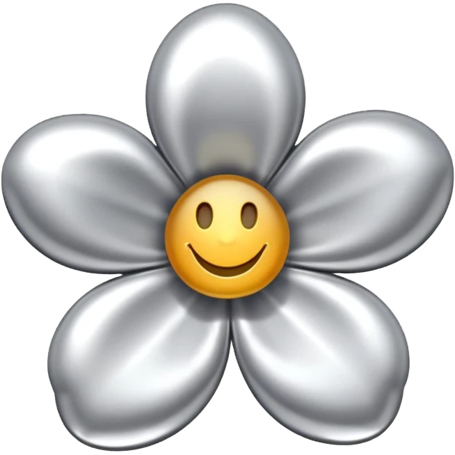 silver flower shape charm emoji