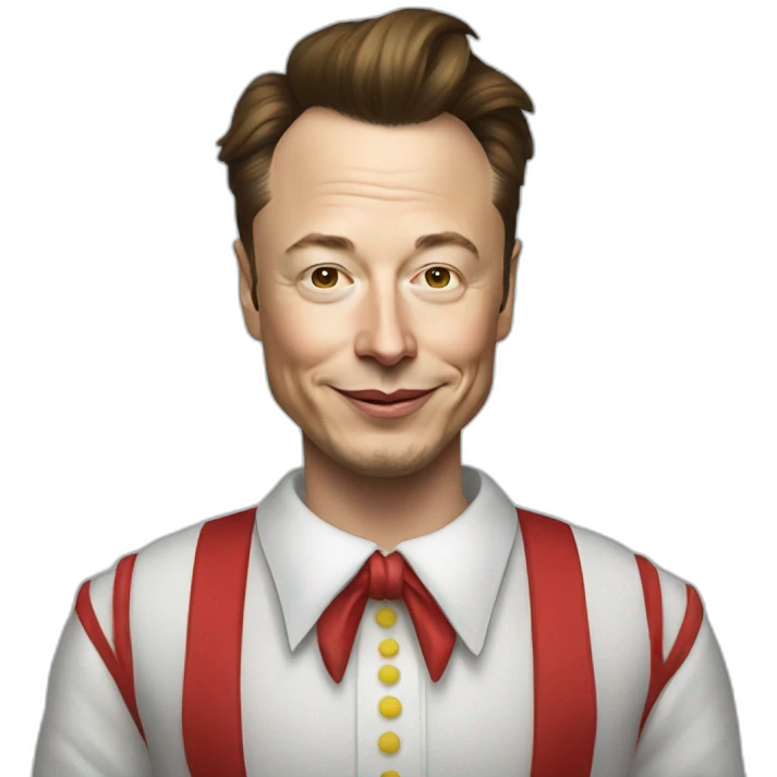 Elon Musk in a clown dress emoji