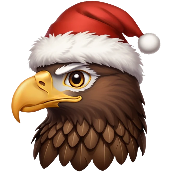 Eagle with a Christmas hat  emoji