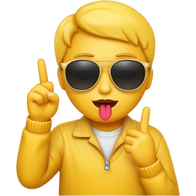 a kissy face emoji holding up the middle finger emoji