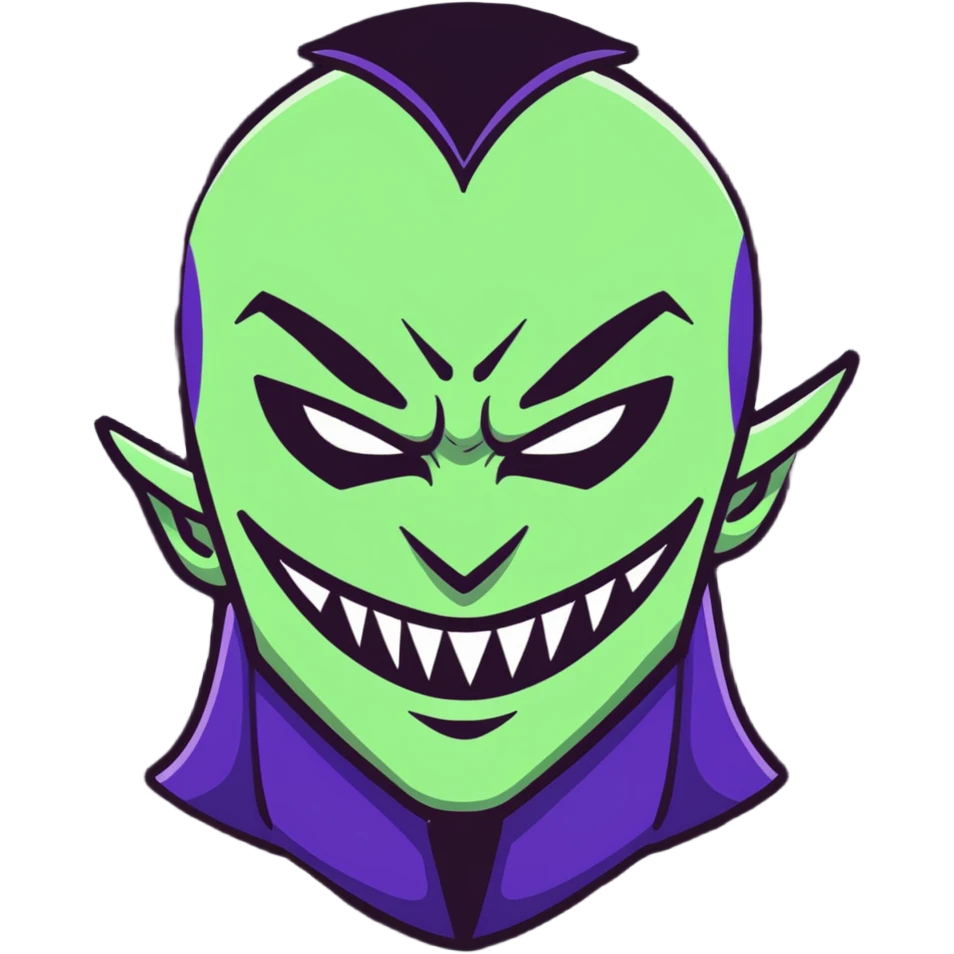 Anime villain with evil smile emoji