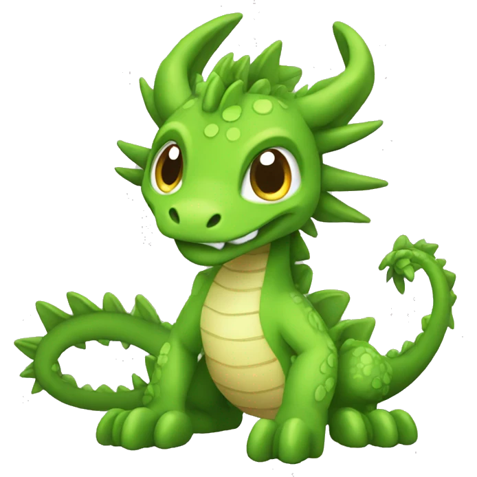 Colorful Green Legendary Earthly Muddy Jungle Grass Dragon Fakemon emoji