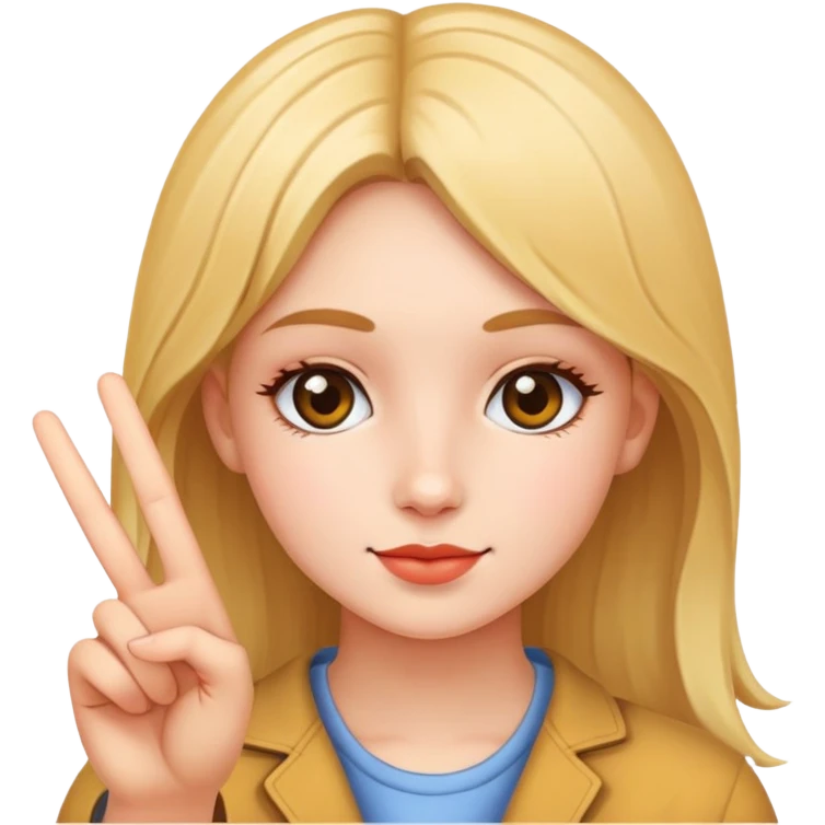 girl with peace emoji
