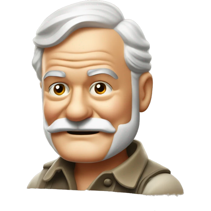 Ernest Hemingway with one thumbs up emoji