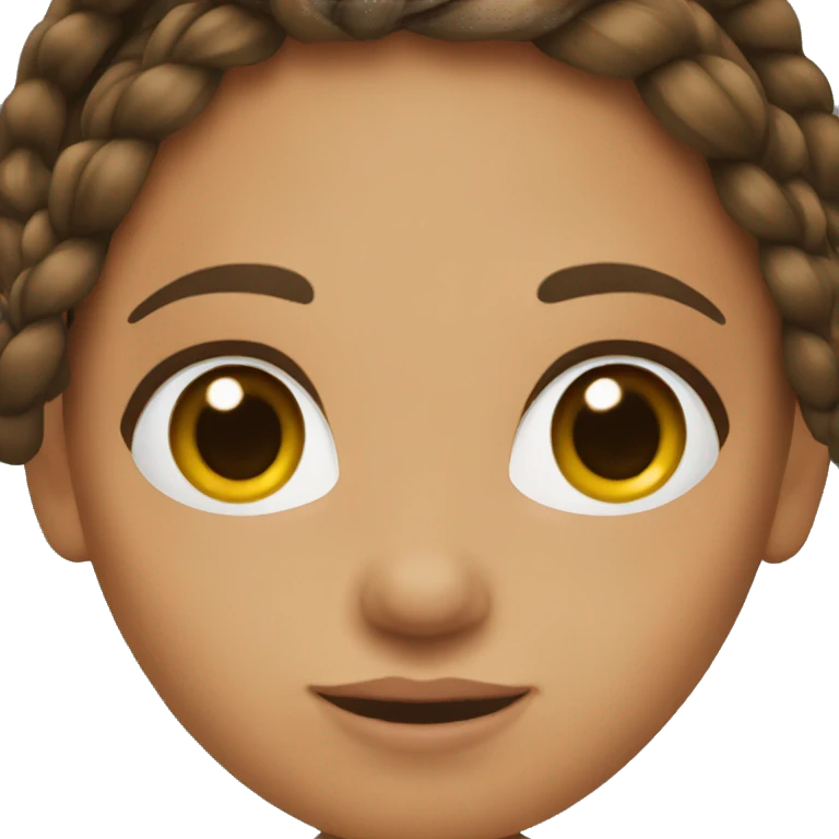Brunette with braided hair emoji