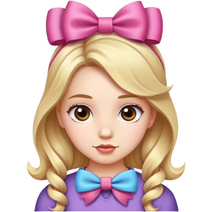 Girl wearing a bow in hair  emoji