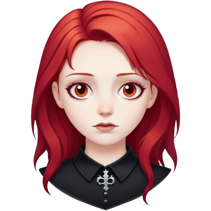 Pretty goth red hair emoji