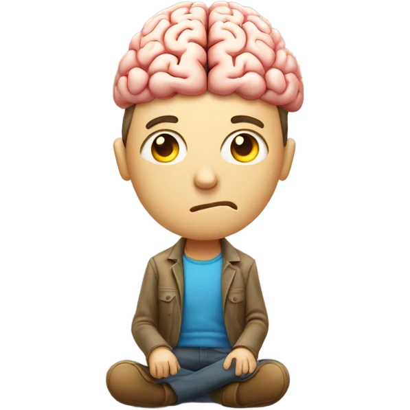 person with a giant brain emoji
