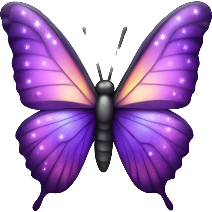 A sparkly purple winged butterfly emoji