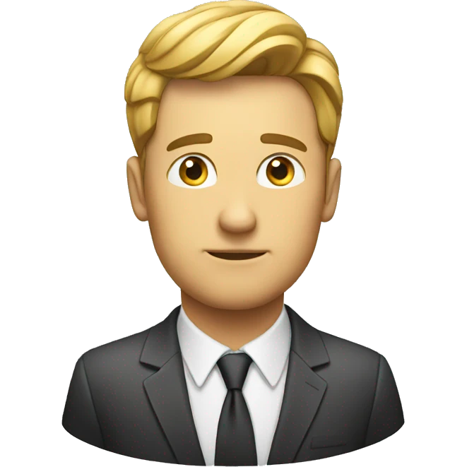 A business man thinking emoji