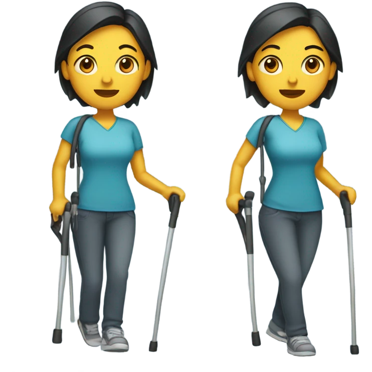 Woman with crutches  emoji