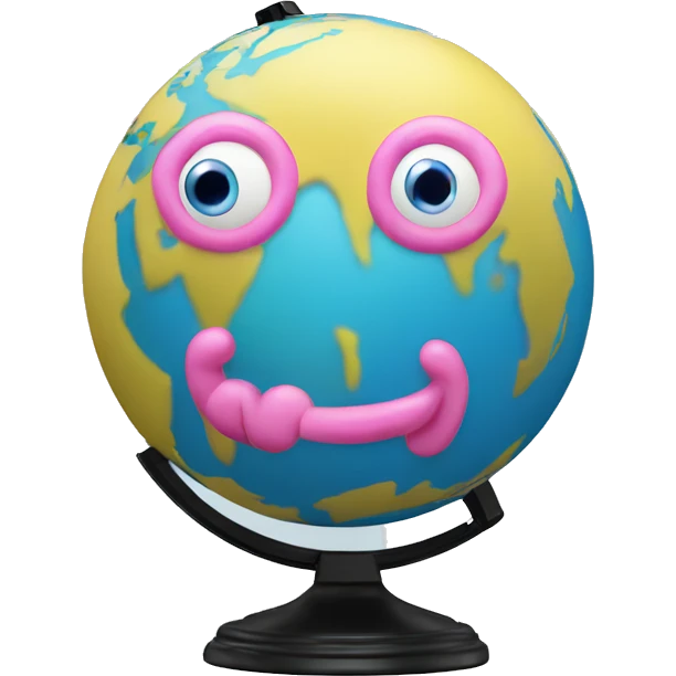 Mr blobby made out of a globe emoji