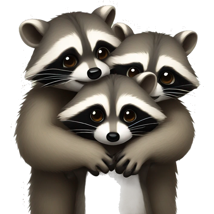 raccoons huggng emoji