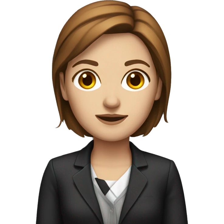 white woman with brown hair with lawyer clothes  emoji