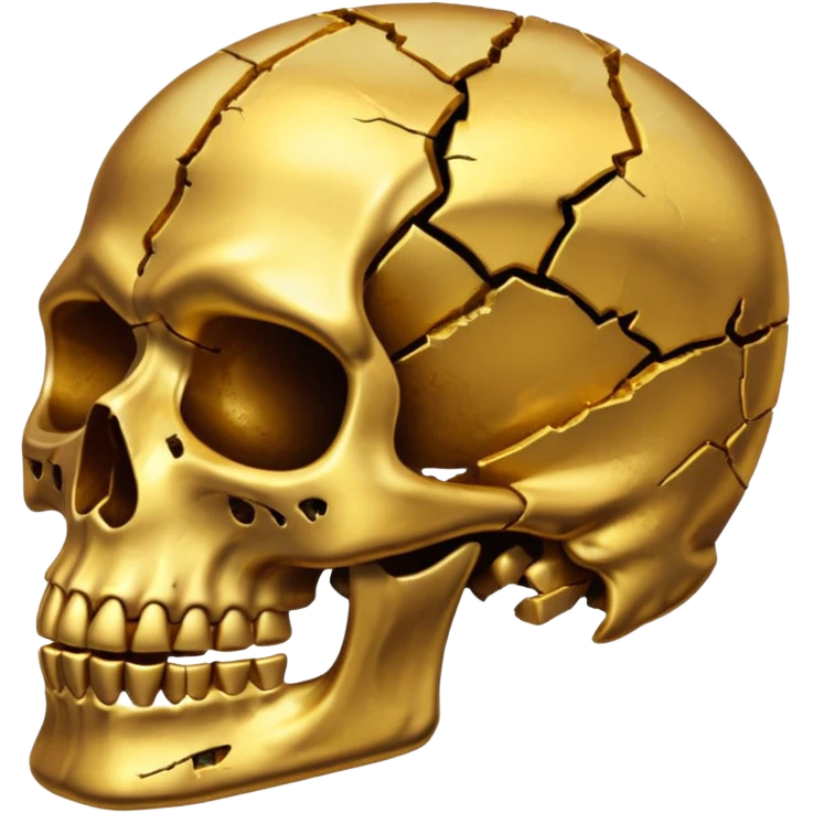 heavely broken gold skull emoji