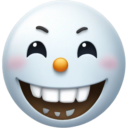 A snowman with big teeth funny emoji